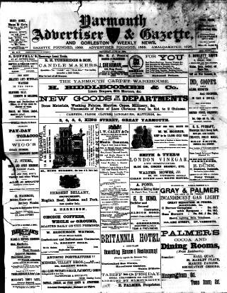 cover page of Yarmouth Gazette and North Norfolk Constitutionalist published on June 18, 1898