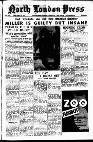 cover page of Holloway Press published on June 18, 1954