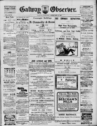 cover page of Galway Observer published on February 2, 1907