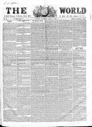 cover page of World (London) published on April 9, 1859