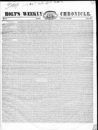 cover page of Holt's Weekly Chronicle published on November 12, 1837