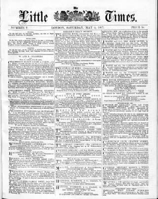 cover page of Little Times published on May 4, 1867