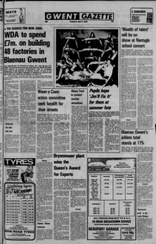cover page of Gwent Gazette published on May 4, 1978
