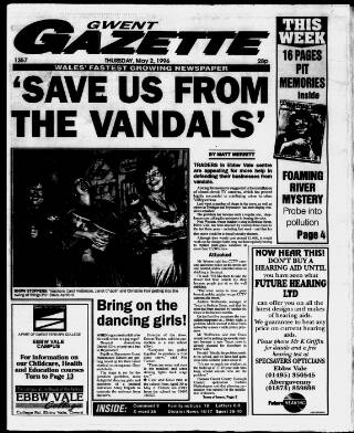 cover page of Gwent Gazette published on May 2, 1996