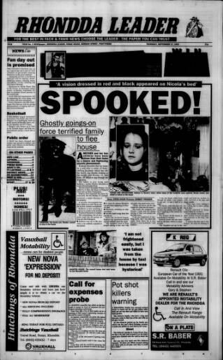 cover page of Rhondda Leader published on September 17, 1992