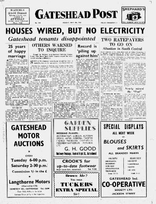 cover page of Gateshead Post published on May 4, 1956
