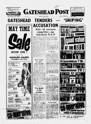 cover page of Gateshead Post published on May 2, 1969