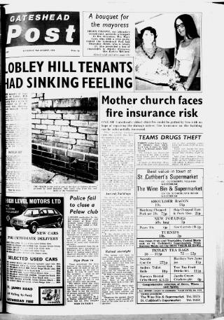 cover page of Gateshead Post published on August 2, 1973