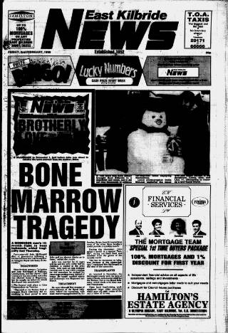 cover page of East Kilbride News published on February 2, 1990