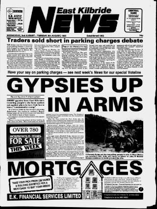 cover page of East Kilbride News published on August 2, 1995