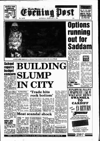 cover page of South Wales Daily Post published on February 2, 1991