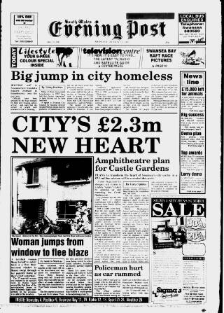 cover page of South Wales Daily Post published on August 2, 1993