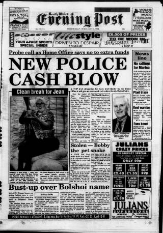 cover page of South Wales Daily Post published on February 2, 1994