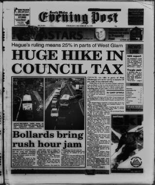 cover page of South Wales Daily Post published on December 14, 1995