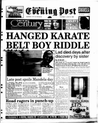 cover page of South Wales Daily Post published on June 18, 1998