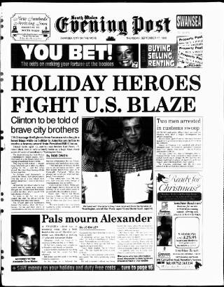 cover page of South Wales Daily Post published on September 17, 1998