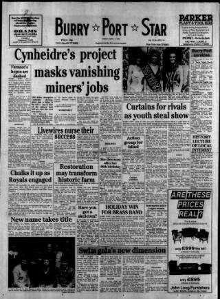 cover page of Burry Port Star published on April 4, 1986