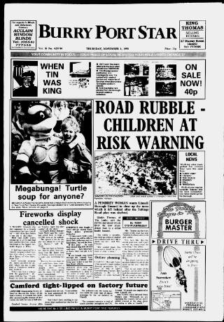 cover page of Burry Port Star published on November 1, 1990