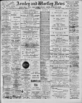 cover page of Armley and Wortley News published on September 8, 1899