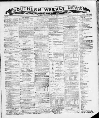 cover page of Southern Weekly News published on May 4, 1889