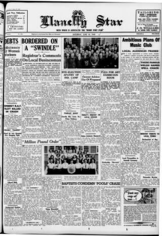 cover page of Llanelli Star published on June 18, 1949