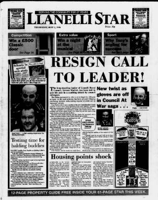 cover page of Llanelli Star published on May 2, 1996