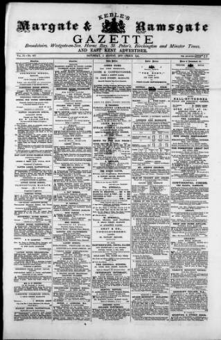 cover page of Isle of Thanet Gazette published on August 2, 1879