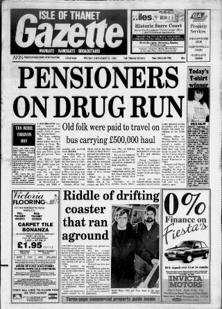 cover page of Isle of Thanet Gazette published on November 2, 1990