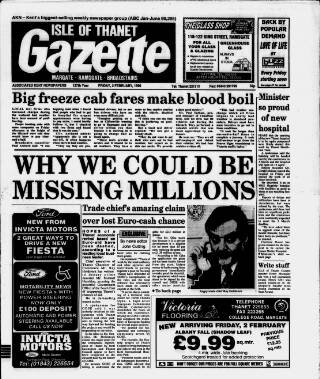 cover page of Isle of Thanet Gazette published on February 2, 1996
