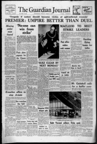 cover page of Nottingham Guardian published on March 19, 1957
