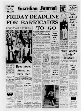 cover page of Nottingham Guardian published on September 17, 1969