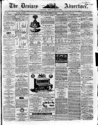 cover page of Devizes and Wilts Advertiser published on September 17, 1863