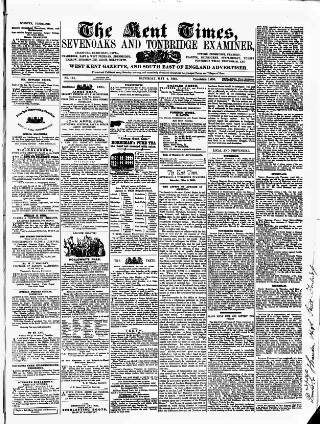 cover page of Kent Times, Tonbridge and Sevenoaks Examiner published on May 4, 1861