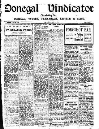 cover page of Donegal Vindicator published on May 31, 1930