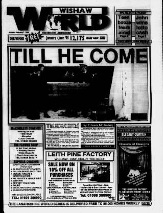 cover page of Wishaw World published on February 2, 1996