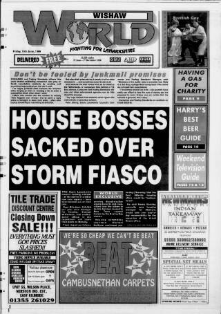 cover page of Wishaw World published on June 18, 1999