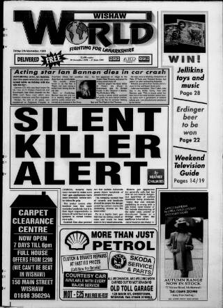 cover page of Wishaw World published on November 5, 1999