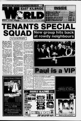 cover page of East Kilbride World published on April 1, 1994