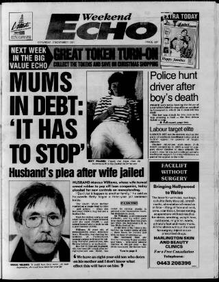 cover page of South Wales Echo published on November 2, 1991