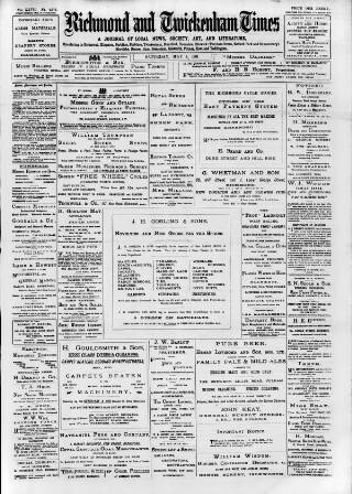 cover page of Richmond and Twickenham Times published on May 4, 1901