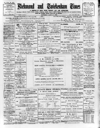 cover page of Richmond and Twickenham Times published on March 19, 1904