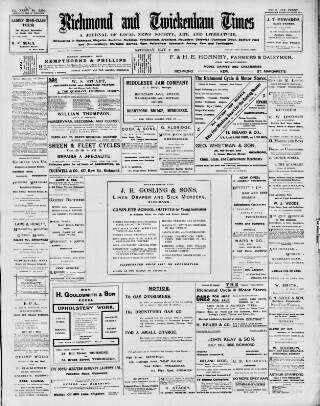 cover page of Richmond and Twickenham Times published on May 2, 1908