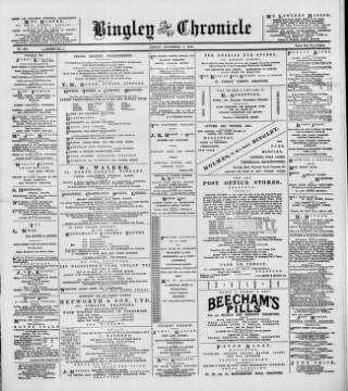 cover page of Bingley Chronicle published on November 2, 1894