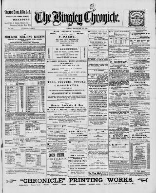 cover page of Bingley Chronicle published on September 17, 1897