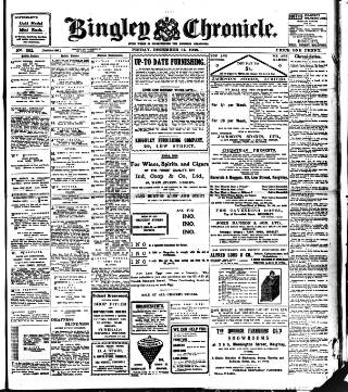 cover page of Bingley Chronicle published on December 14, 1906