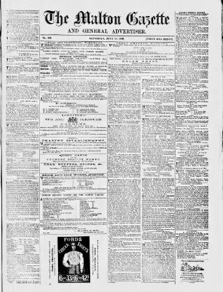 cover page of Malton Gazette published on June 18, 1859