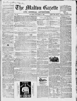 cover page of Malton Gazette published on September 17, 1859