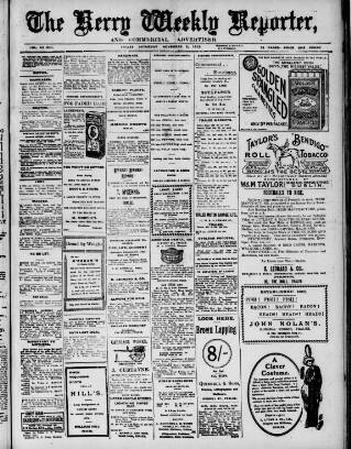cover page of Kerry Reporter published on November 2, 1912
