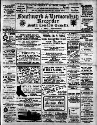 cover page of Southwark and Bermondsey Recorder published on February 2, 1907