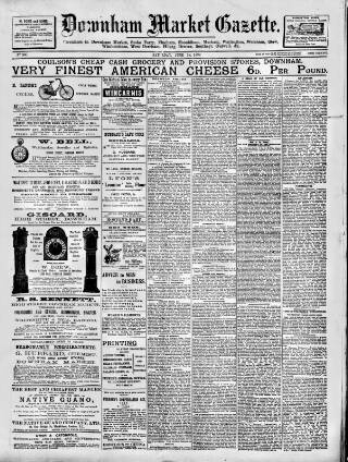 cover page of Downham Market Gazette published on June 18, 1898